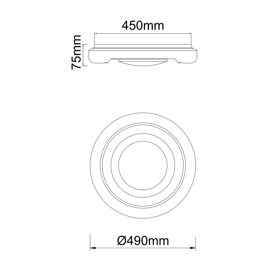 Globo 483111-40 - LED Οροφιαίο Φωτιστικό RADA LED/40W/230V 2700/4200/6500K διάμ. 49 εκ.