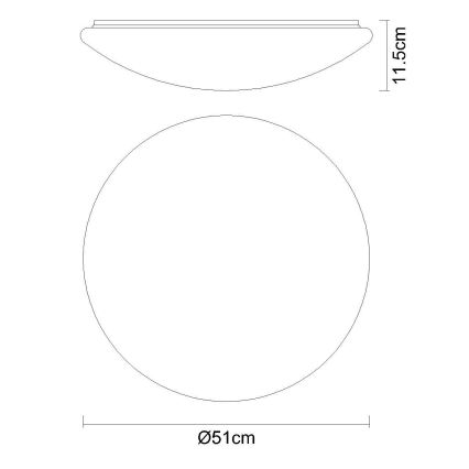 Globo - LED RGB Ρυθμιζόμενο φωτιστικό οροφής LED/48W/230V + LED/10W 2700-6500K Ø 50 cm + τηλεχειριστήριο