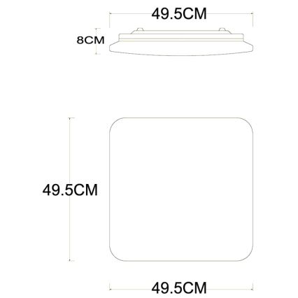 Globo - LED Ρυθμιζόμενο Φωτιστικό Οροφής LED/40W/230V 2700-6500K διάμ. 50 εκ. Wi-Fi Tuya + τηλεχειριστήριο