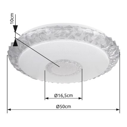 Globo - LED Ρυθμιζόμενο Φωτιστικό Οροφής LED/40W/230V 2700-6500K διάμ. 50 εκ. Wi-Fi Tuya + τηλεχειριστήριο