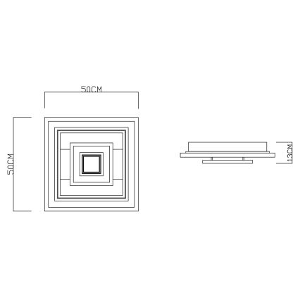Globo - LED Dimmable φωτιστικό οροφής LED/50W/230V 2700-6000K + τηλεχειριστήριο