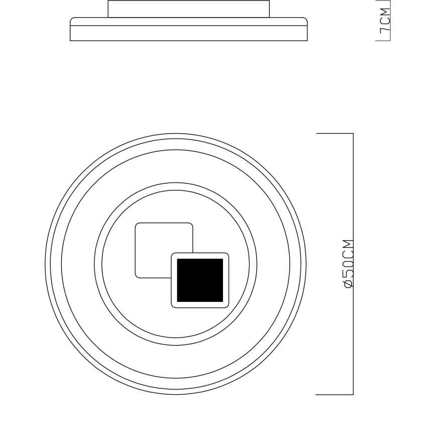 Globo - Ρυθμιζόμενο φωτιστικό οροφής LED/46W/230V 2700-6000K Ø 50 cm + τηλεχειριστήριο