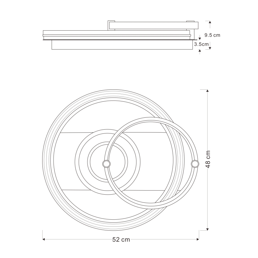 Globo 48459-46 - Ρυθμιζόμενο φωτιστικό οροφής LED ANI LED/46W/230V 2700-6000K 48x52 cm + τηλεχειριστήριο