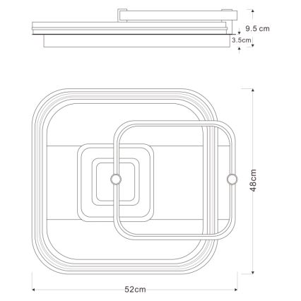 Globo 48459-48 - Ρυθμιζόμενο LED φωτιστικό οροφής ANI LED/48W/230V 2700-6000K 48x52 cm + τηλεχειριστήριο
