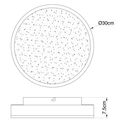 Globo - LED Φωτιστικό οροφής LED/24W/230V δ. 30 cm μαύρο