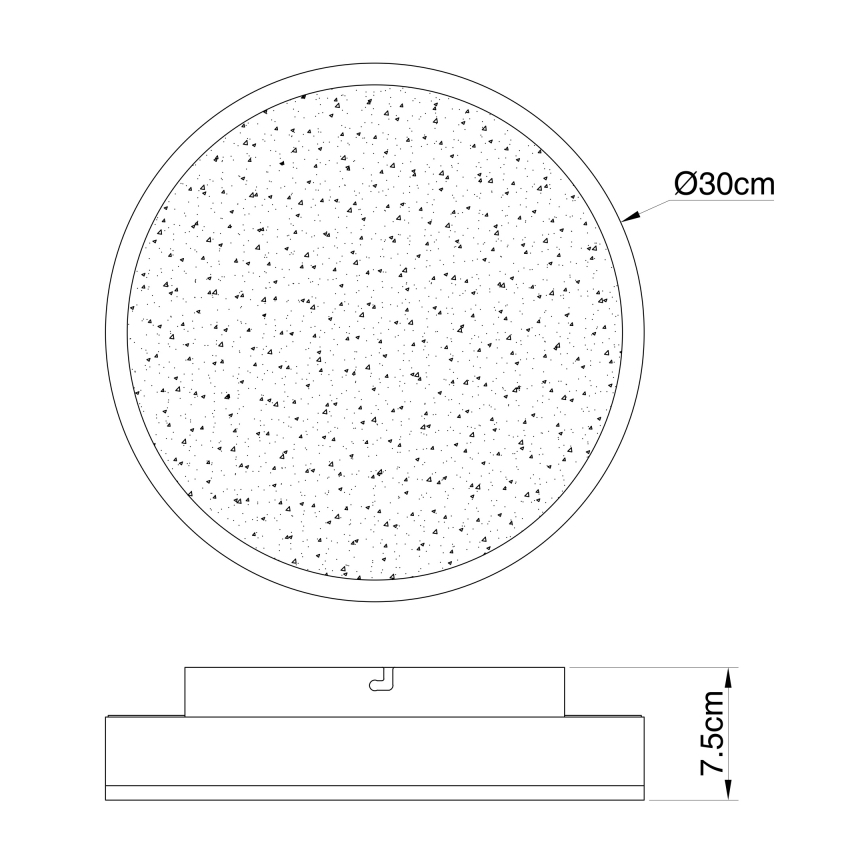 Globo - LED Φωτιστικό οροφής LED/24W/230V δ. 30 cm μαύρο
