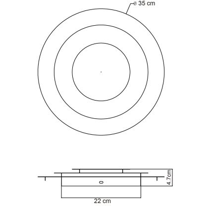 Globo - Φωτιστικό οροφής LED/24W/230V 3000K Ø 35 cm χρυσό