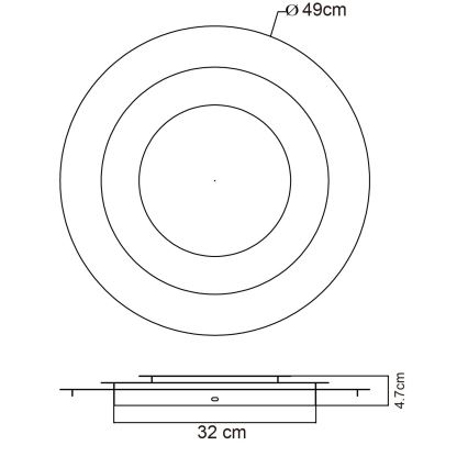 Globo - Φωτιστικό οροφής LED/40W/230V 3000K διάμ. 49 cm χρυσό