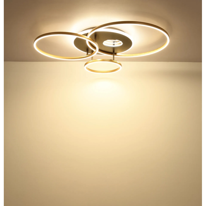 Globo - Ρυθμιζόμενο LED φωτιστικό οροφής LED/54W/230V 2700-6500K 90x70 cm ανθρακί/χρυσό + τηλεχειριστήριο