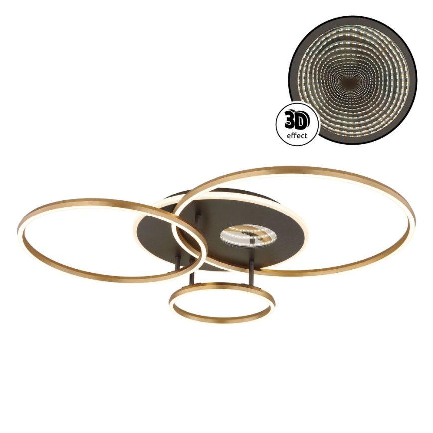 Globo - Ρυθμιζόμενο LED φωτιστικό οροφής LED/54W/230V 2700-6500K 90x70 cm ανθρακί/χρυσό + τηλεχειριστήριο