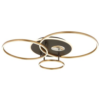 Globo - Ρυθμιζόμενο LED φωτιστικό οροφής LED/54W/230V 2700-6500K 90x70 cm ανθρακί/χρυσό + τηλεχειριστήριο