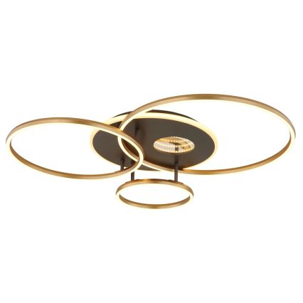 Globo - Ρυθμιζόμενο LED φωτιστικό οροφής LED/54W/230V 2700-6500K 90x70 cm ανθρακί/χρυσό + τηλεχειριστήριο