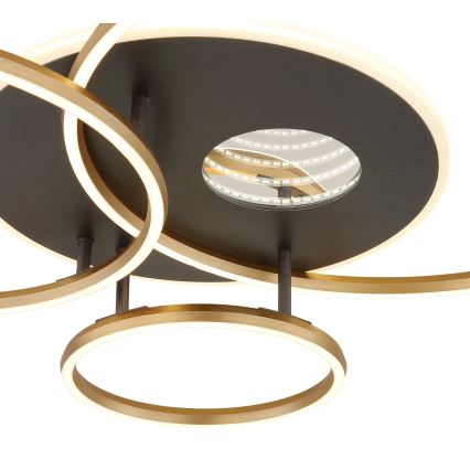 Globo - Ρυθμιζόμενο LED φωτιστικό οροφής LED/54W/230V 2700-6500K 90x70 cm ανθρακί/χρυσό + τηλεχειριστήριο