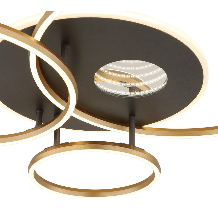 Globo - Ρυθμιζόμενο LED φωτιστικό οροφής LED/54W/230V 2700-6500K 90x70 cm ανθρακί/χρυσό + τηλεχειριστήριο