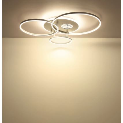 Globo - Ρυθμιζόμενο LED φωτιστικό οροφής LED/54W/230V 2700-6000K 90x70 cm ασημί + τηλεχειριστήριο