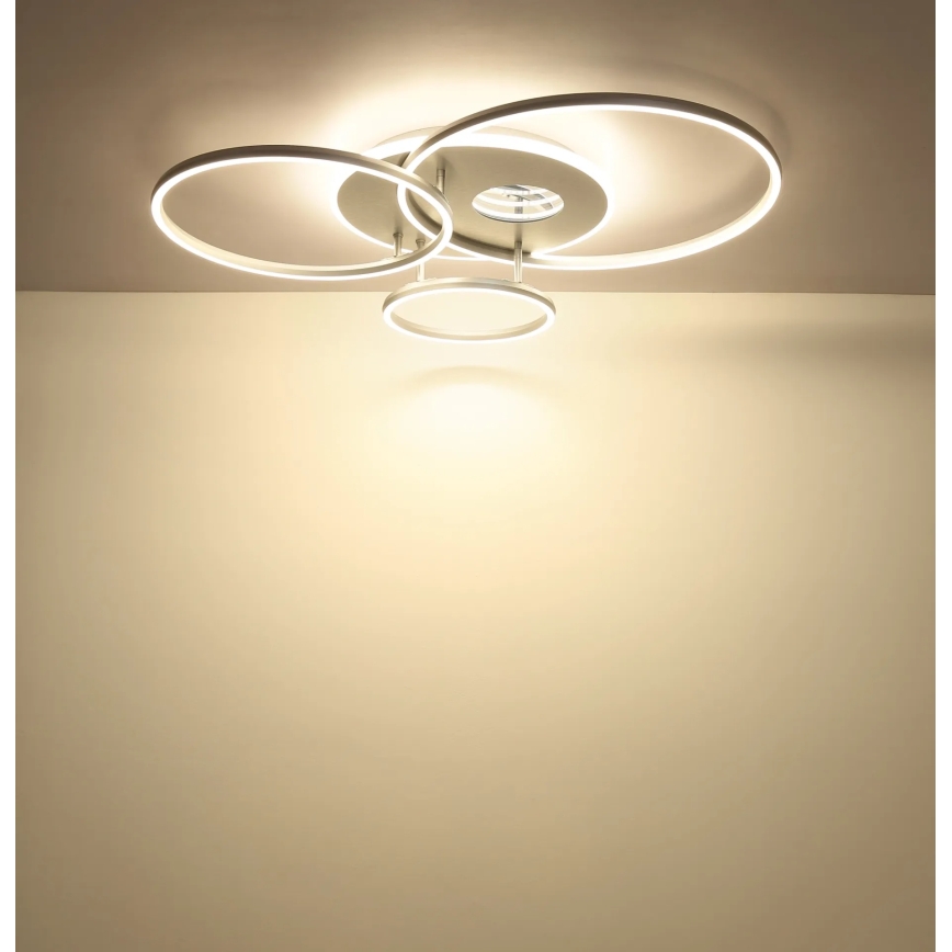 Globo - Ρυθμιζόμενο LED φωτιστικό οροφής LED/54W/230V 2700-6000K 90x70 cm ασημί + τηλεχειριστήριο