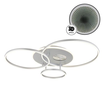 Globo - Ρυθμιζόμενο LED φωτιστικό οροφής LED/54W/230V 2700-6000K 90x70 cm ασημί + τηλεχειριστήριο