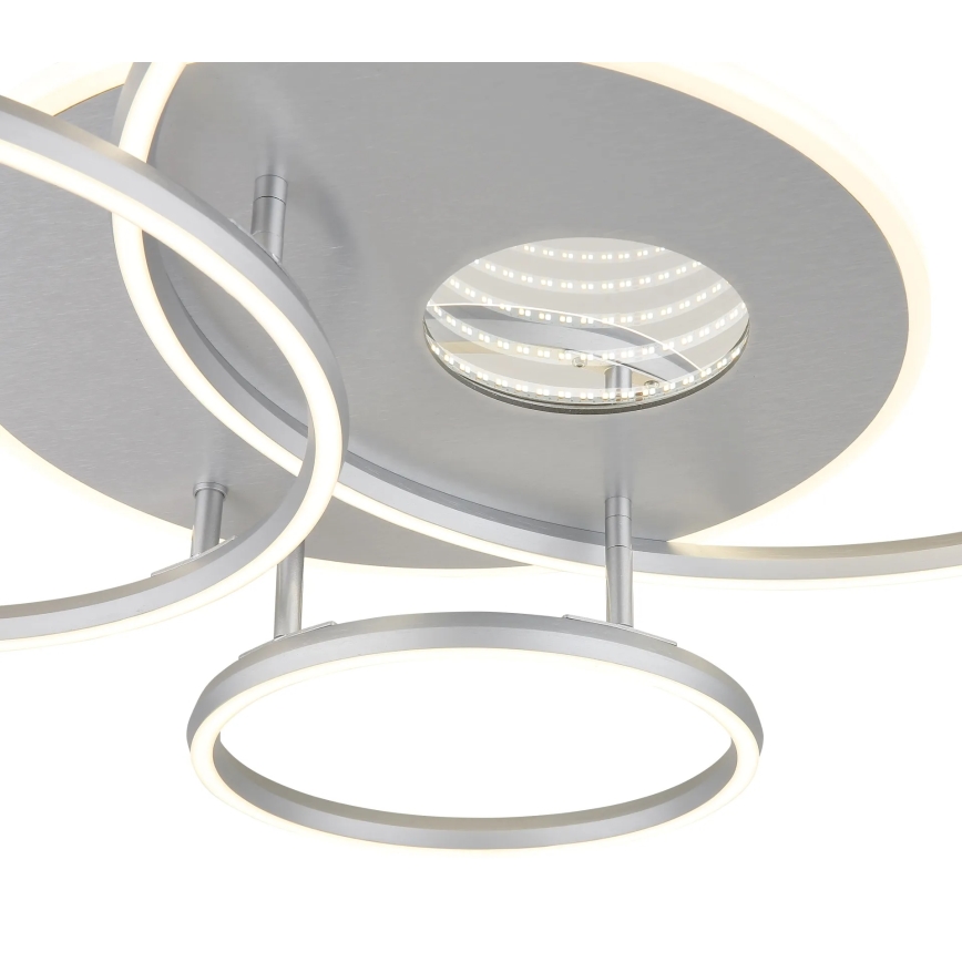 Globo - Ρυθμιζόμενο LED φωτιστικό οροφής LED/54W/230V 2700-6000K 90x70 cm ασημί + τηλεχειριστήριο
