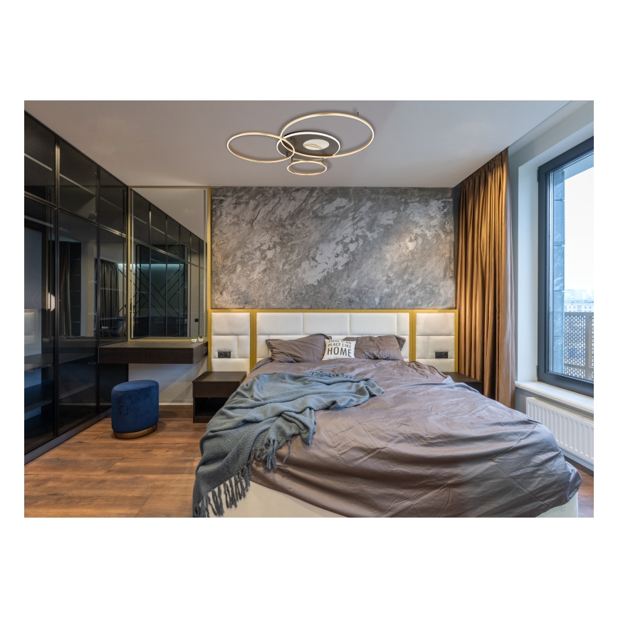 Globo - LED Ρυθμιζόμενο φωτιστικό οροφής LED/70W/230V 2700-6500K χρυσό + τηλεχειριστήριο