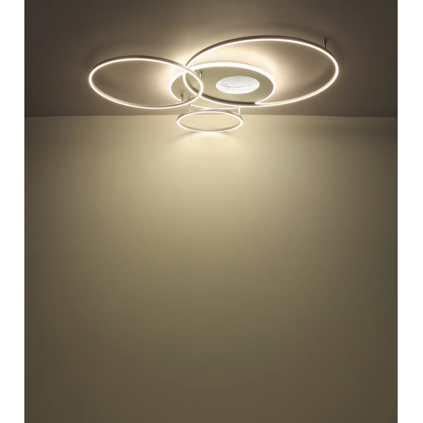 Globo - LED Ρυθμιζόμενο φωτιστικό οροφής LED/70W/230V 2700-6500K Wi-Fi Tuya ματ χρώμιο + τηλεχειριστήριο