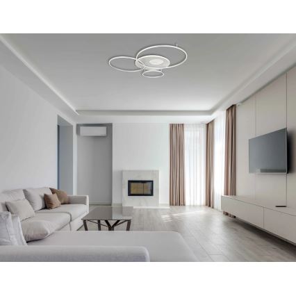 Globo - Ρυθμιζόμενο LED φωτιστικό οροφής LED/70W/230V 2700-6500K Wi-Fi Tuya ματ χρώμιο + τηλεχειριστήριο