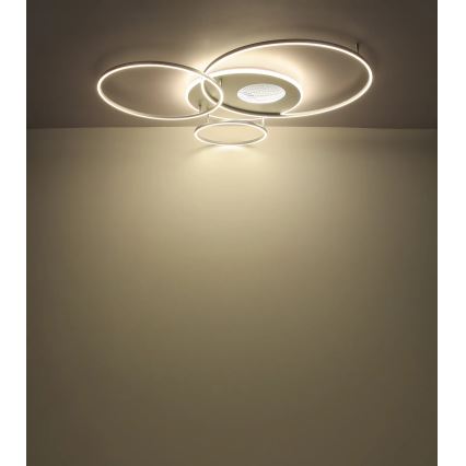 Globo - Ρυθμιζόμενο LED φωτιστικό οροφής LED/70W/230V 2700-6500K Wi-Fi Tuya ματ χρώμιο + τηλεχειριστήριο