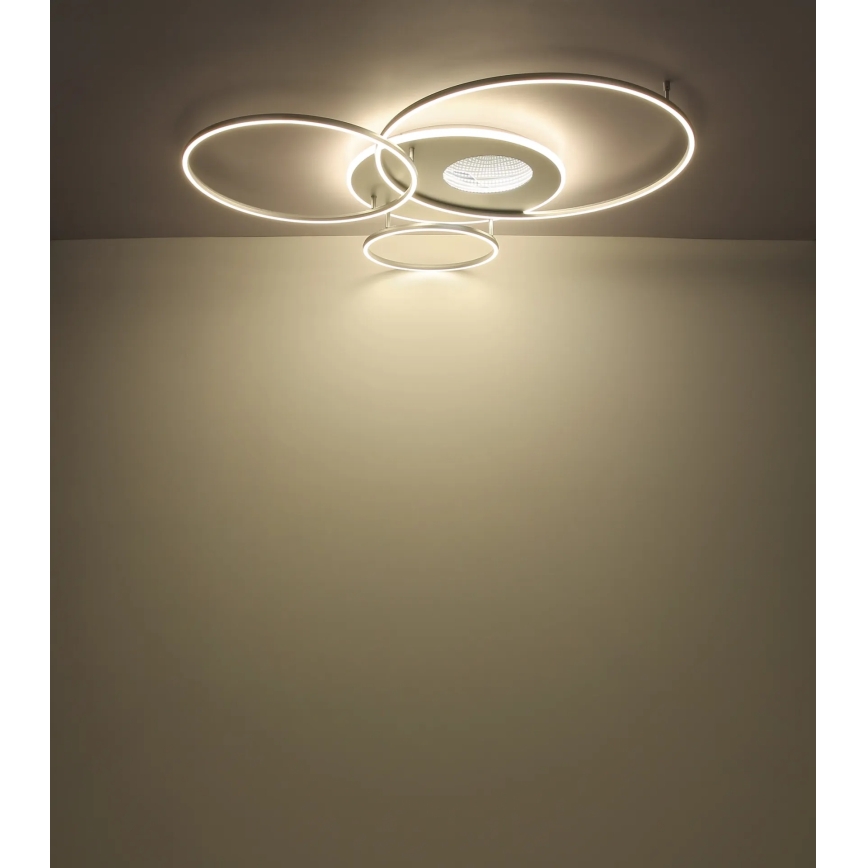Globo - Ρυθμιζόμενο LED φωτιστικό οροφής LED/70W/230V 2700-6500K Wi-Fi Tuya ματ χρώμιο + τηλεχειριστήριο