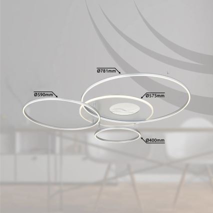 Globo - Ρυθμιζόμενο LED φωτιστικό οροφής LED/70W/230V 2700-6500K Wi-Fi Tuya ματ χρώμιο + τηλεχειριστήριο