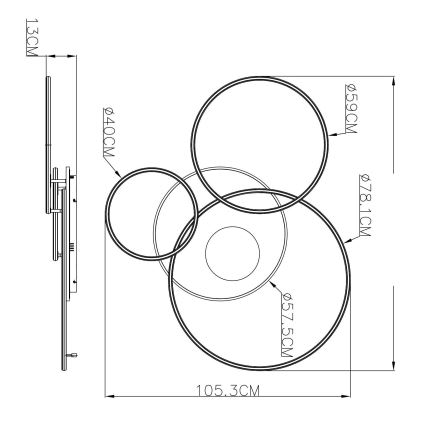 Globo - Ρυθμιζόμενο LED φωτιστικό οροφής LED/70W/230V 2700-6500K 105x26,5 cm λευκό + τηλεχειριστήριο