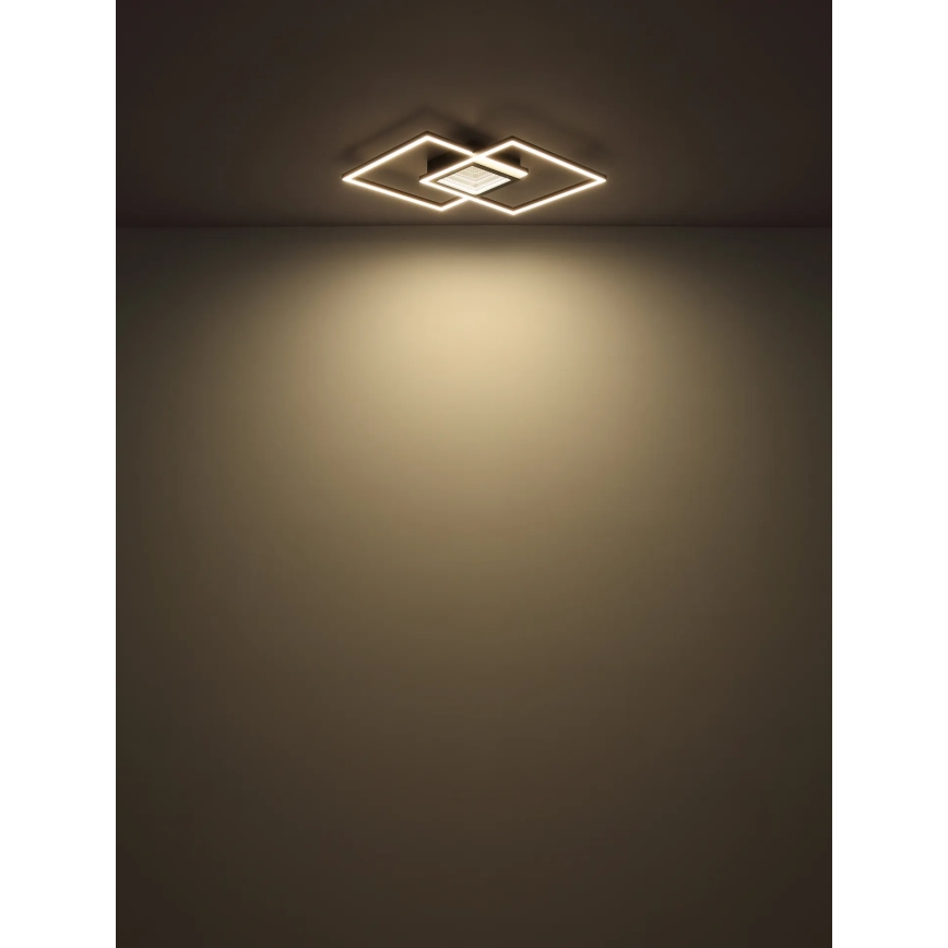 Globo - Ρυθμιζόμενο LED φωτιστικό οροφής LED/32W/230V 2700-6500K 42,6x42,6 cm μαύρο + τηλεχειριστήριο
