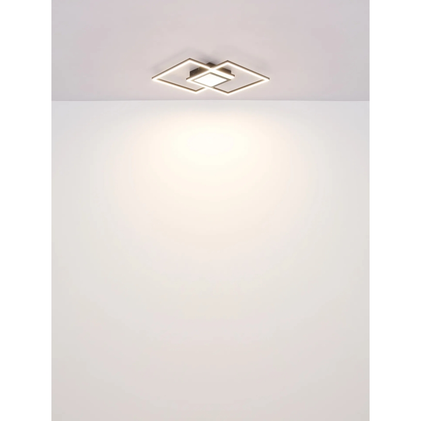 Globo - Ρυθμιζόμενο LED φωτιστικό οροφής LED/32W/230V 2700-6500K 42,6x42,6 cm μαύρο + τηλεχειριστήριο