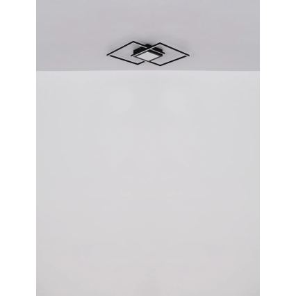 Globo - Ρυθμιζόμενο LED φωτιστικό οροφής LED/32W/230V 2700-6500K 42,6x42,6 cm μαύρο + τηλεχειριστήριο