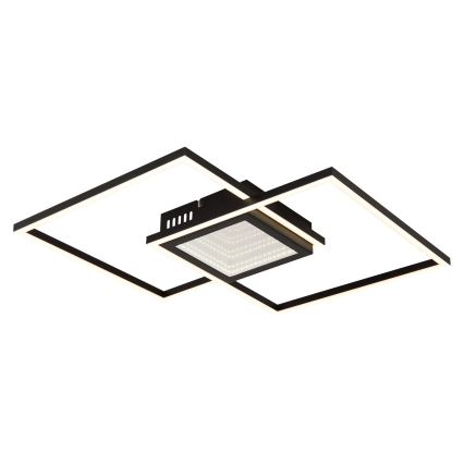 Globo - Ρυθμιζόμενο LED φωτιστικό οροφής LED/32W/230V 2700-6500K 42,6x42,6 cm μαύρο + τηλεχειριστήριο