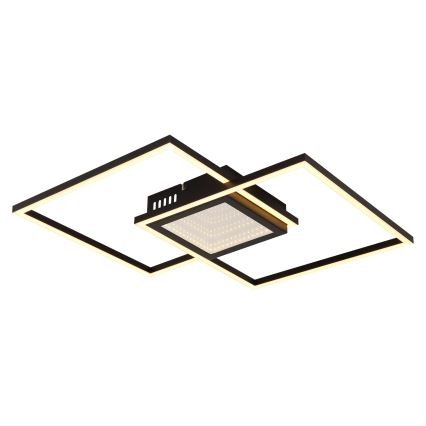Globo - Ρυθμιζόμενο LED φωτιστικό οροφής LED/32W/230V 2700-6500K 42,6x42,6 cm μαύρο + τηλεχειριστήριο