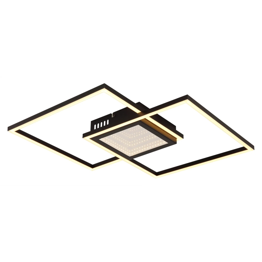 Globo - Ρυθμιζόμενο LED φωτιστικό οροφής LED/32W/230V 2700-6500K 42,6x42,6 cm μαύρο + τηλεχειριστήριο