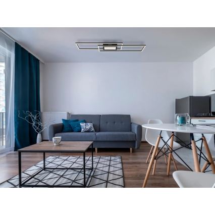 Globo - Ρυθμιζόμενο φωτιστικό οροφής LED/42W/230V 2700-6500K 19,6x96 cm μαύρο + τηλεχειριστήριο