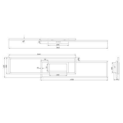 Globo - Ρυθμιζόμενο φωτιστικό οροφής LED/42W/230V 2700-6500K 19,6x96 cm μαύρο + τηλεχειριστήριο