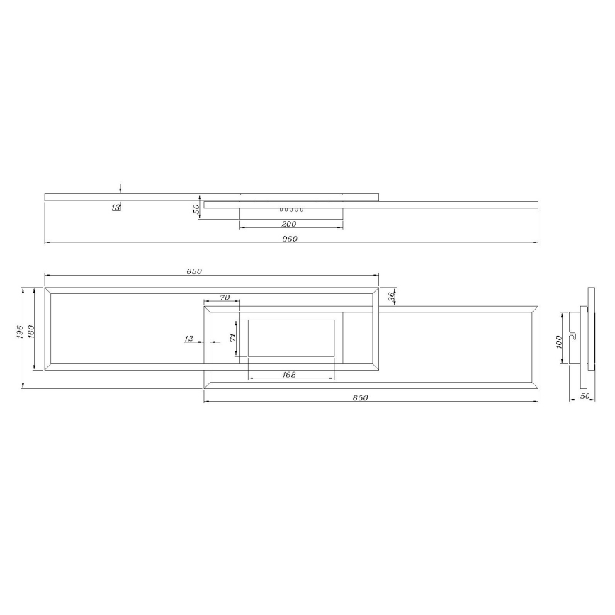 Globo - Ρυθμιζόμενο φωτιστικό οροφής LED/42W/230V 2700-6500K 19,6x96 cm μαύρο + τηλεχειριστήριο