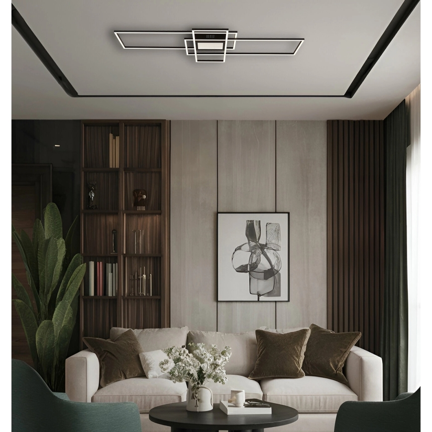 Globo - Ρυθμιζόμενο LED φωτιστικό οροφής, 60W/230V, 2700-6500K, 42x110,8 cm, μαύρο + τηλεχειριστήριο
