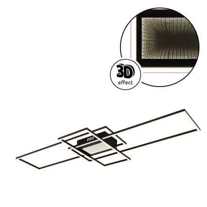 Globo - Ρυθμιζόμενο LED φωτιστικό οροφής, 60W/230V, 2700-6500K, 42x110,8 cm, μαύρο + τηλεχειριστήριο