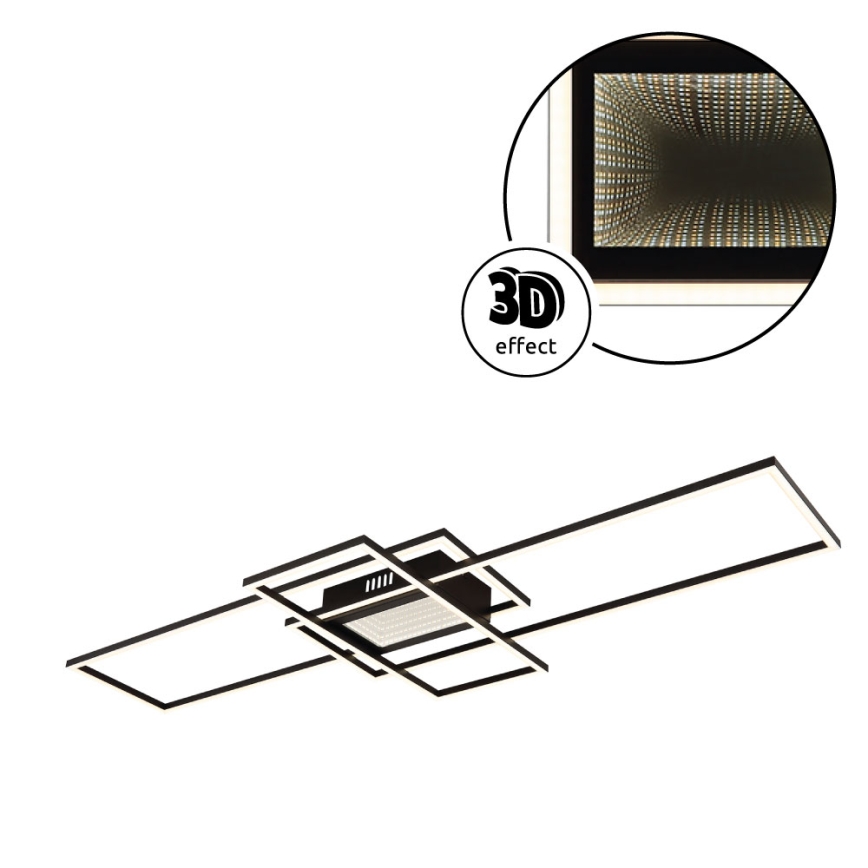 Globo - Ρυθμιζόμενο LED φωτιστικό οροφής, 60W/230V, 2700-6500K, 42x110,8 cm, μαύρο + τηλεχειριστήριο