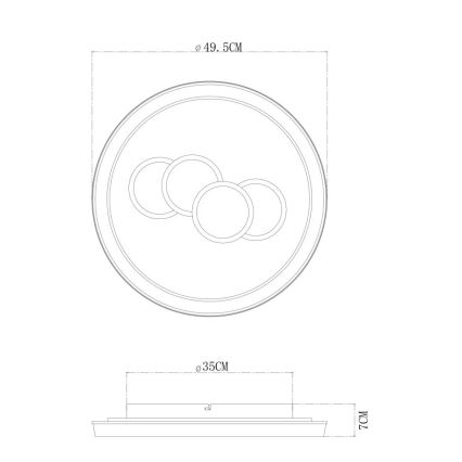 Globo - LED φωτιστικό οροφής LED/40W/230V 3000K διάμ. 49,5 cm χρυσό