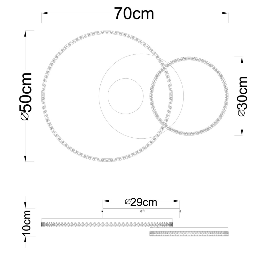 Globo - Φωτιστικό οροφής LED LED/30W/230V 3000K 70x50 cm μπεζ