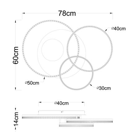 Globo - Φωτιστικό οροφής LED 40W/230V 3000K 78x60 εκ. μπεζ