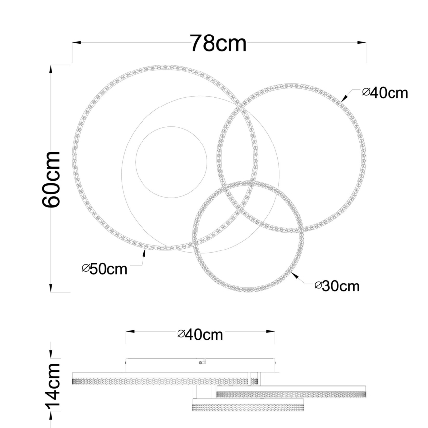 Globo - Φωτιστικό οροφής LED 40W/230V 3000K 78x60 εκ. μπεζ