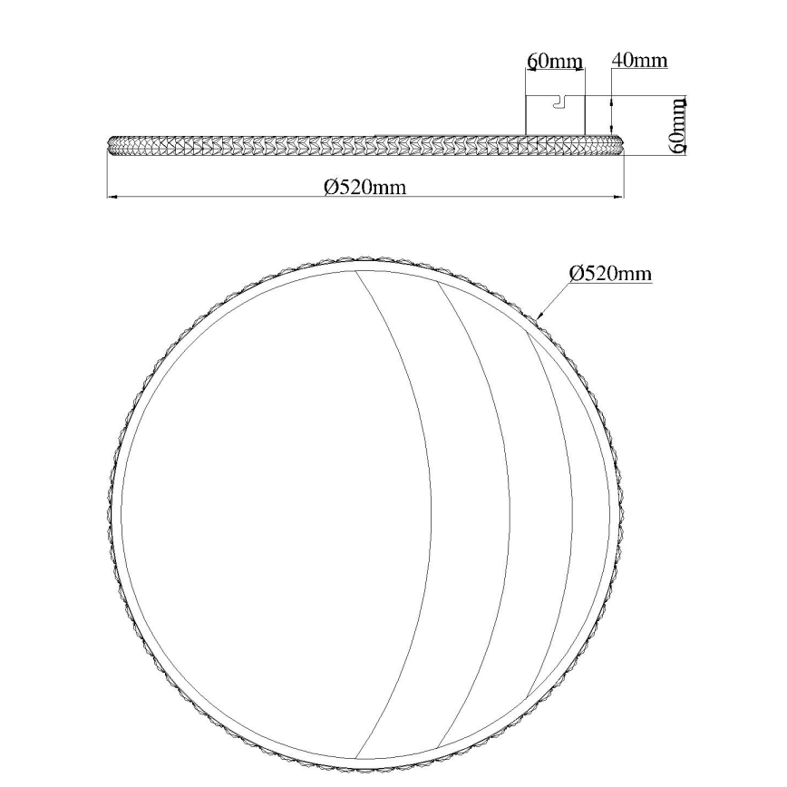 Globo - LED φωτιστικό οροφής LED/40W/230V 3000/4000/6000K Ø 52 cm χρυσό