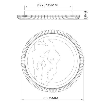 Globo - LED φωτιστικό οροφής LED/28W/230V 3000/4200/6000K διάμ. 39,5 cm ασημί