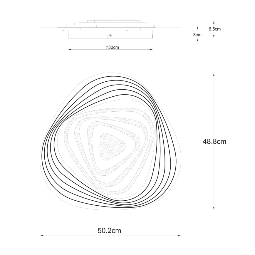 Globo - Ρυθμιζόμενο LED φωτιστικό οροφής LED/40W/230V 3000-6500K 50,2x48,8 εκ. Wi-Fi Tuya + τηλεχειριστήριο