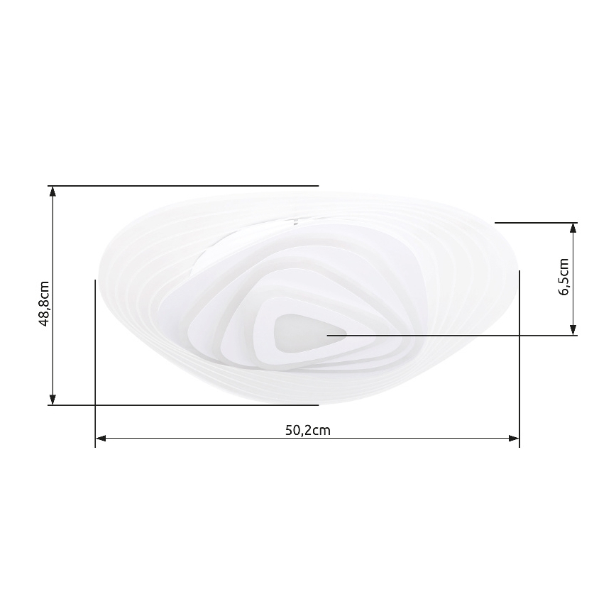 Globo - Ρυθμιζόμενο LED φωτιστικό οροφής LED/40W/230V 3000-6500K 50,2x48,8 εκ. Wi-Fi Tuya + τηλεχειριστήριο