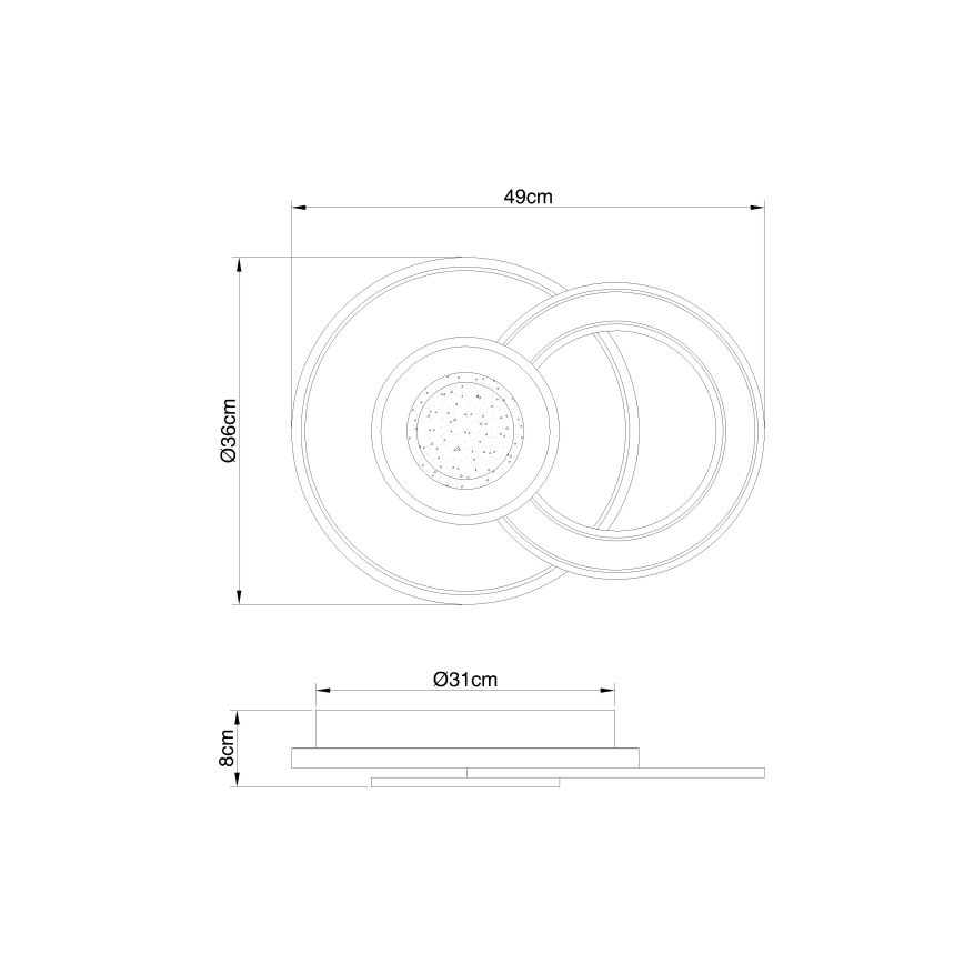 Globo - LED Dimmable φωτιστικό οροφής LED/36W/230V 2700-6000K + τηλεχειριστήριο